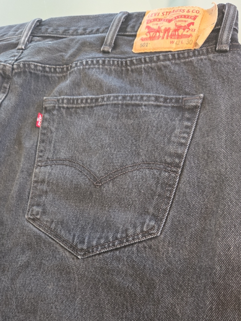Levi's Men's 501 Straight Charcoal Black Denim Jeans